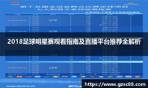 2018足球明星赛观看指南及直播平台推荐全解析
